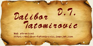 Dalibor Tatomirović vizit kartica